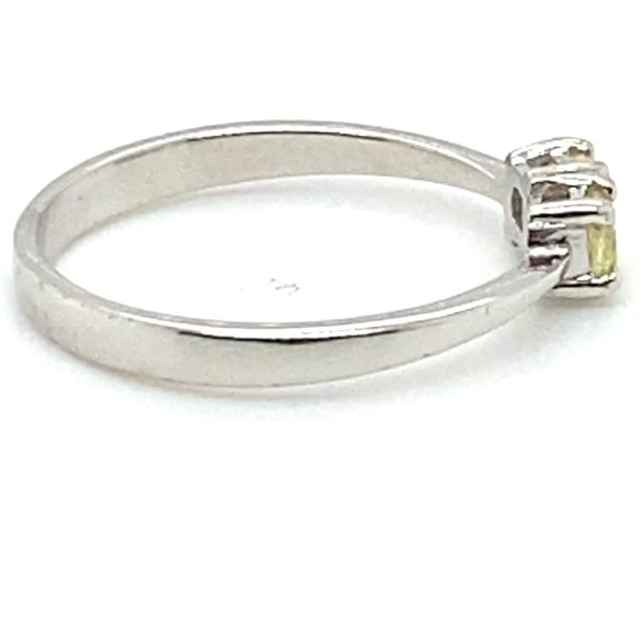 Fancy Yellow Diamonds .25ct Solid 14K White Gold Ring - Picture 5 of 7